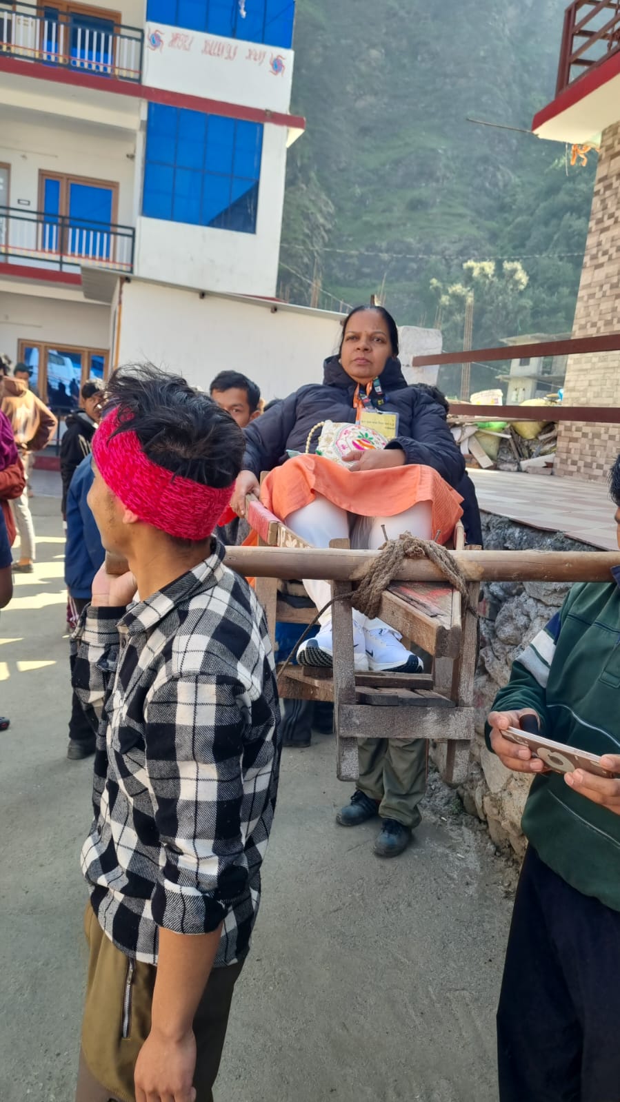 Guests boarding the helicopter before take-off