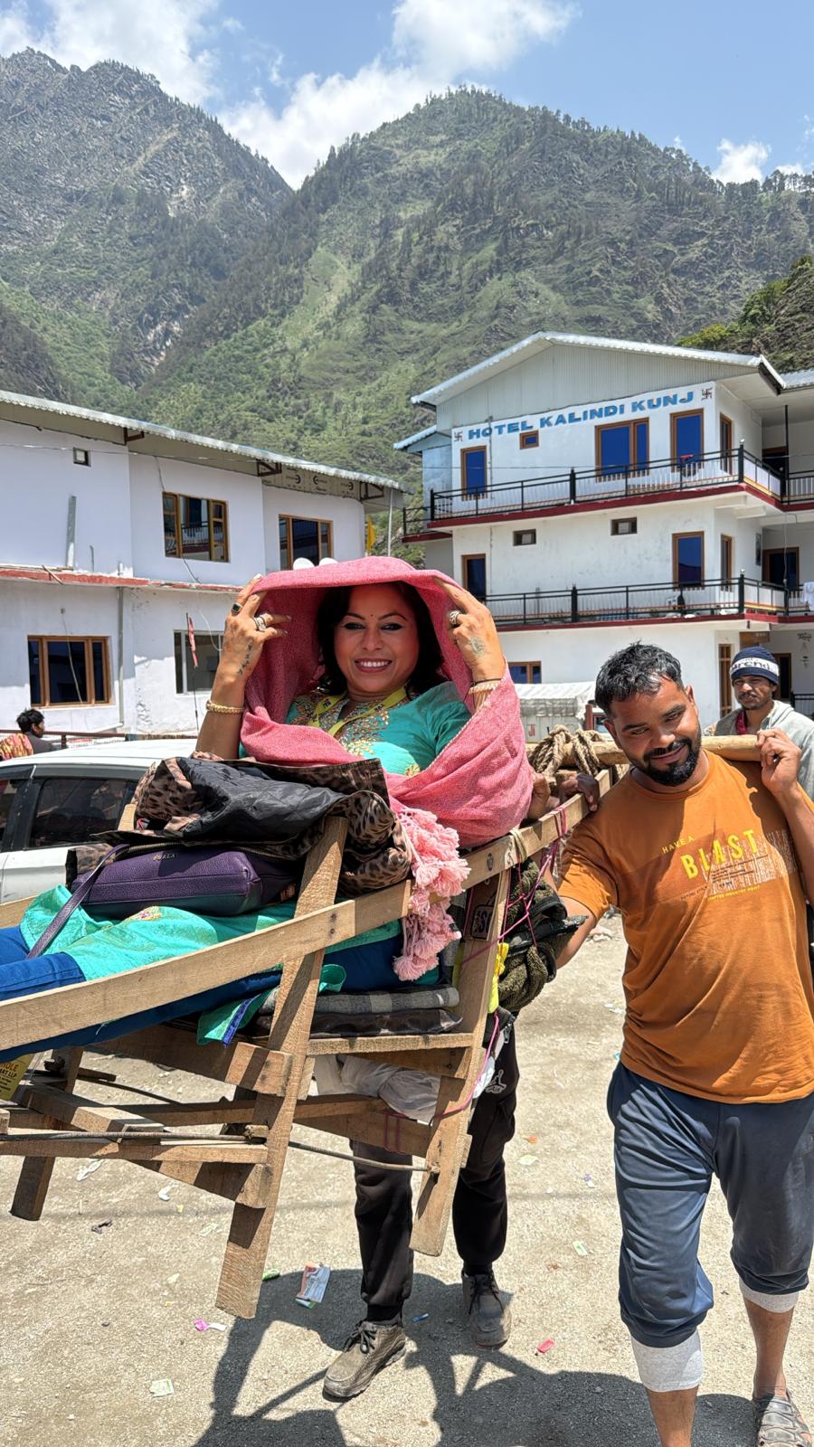Guests enjoying aerial views during helicopter flight